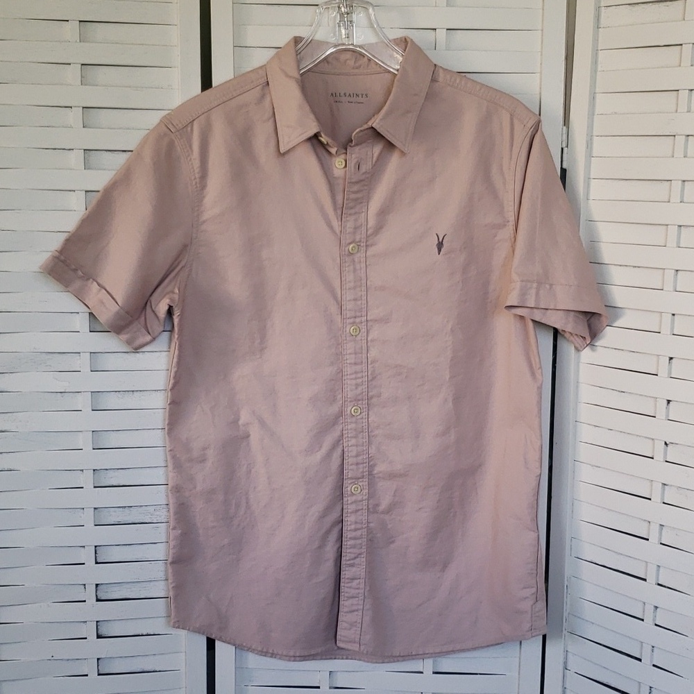 All Saints rusty rose short sleeves button down shirt S
